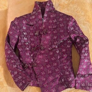 Burgundy Silk Brocade Jacket